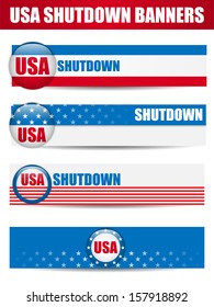 Vector - Government Shutdown USA Closed Banners.
