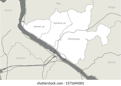 Vector Of Goyang Map. Korea City Map.