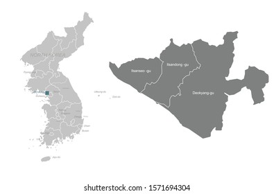 Vector Of Goyang Map. Korea City Map.