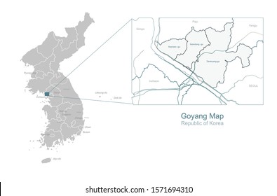 vector of goyang map. korea city map.