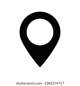 Vector gps pin negro en blanco
