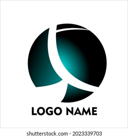 logotipo de redondeo negro de gradación vectorial