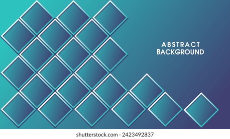Vector gradient abstract background design with square shape. Technology, tech, connection, science concept digital shiny modern background, wallpaper.