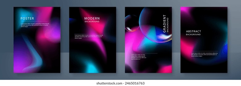 Vector gradient abstract colorful poster template design