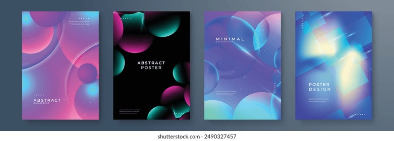 Vector gradient abstract colorful poster template design