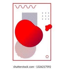 Vector Gradient Abstract Liquid Shape, with geometric line And Dots, Background Illustration Design.
