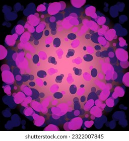 Vector gradient abstract pattern in the form of blue ovals on a pink background