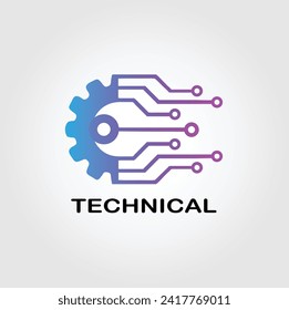 Vector gradient abstract technology company logotype