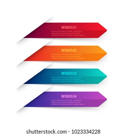 Vector gradient arrows elements for infographic. Template for diagram, graph, presentation and chart. Business concept with 4 options, parts, steps or processes. Abstract background.