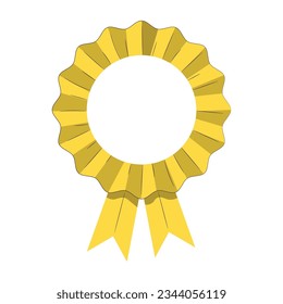 Vector gradient award ribbon on white background.