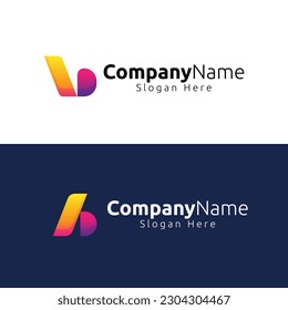 Vector gradient B letter collection logo. Creative logo inspiration