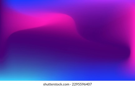 Vector Gradient Background in 90s style. Trendy Dark neon horizontal template with lights and waves