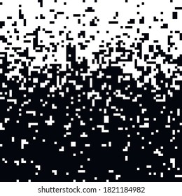 Vector gradient background. Falling pixels. Abstract mosaic.