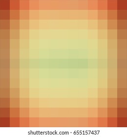 Vector gradient background in shades of orange made from monochrome squares of pixels.