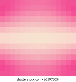 Vector gradient background in shades of pink made from monochrome squares of pixels.