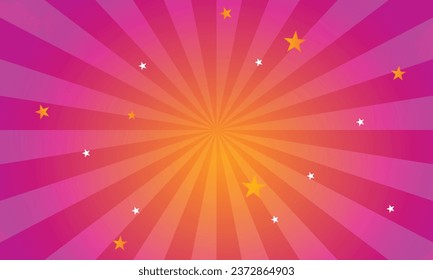 Vector gradient background with star and rays.