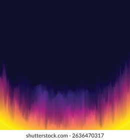 Vector gradient background with vibrant flame-like shapes in purple, orange, and yellow tones. Ideal for digital art, posters, or music visuals.