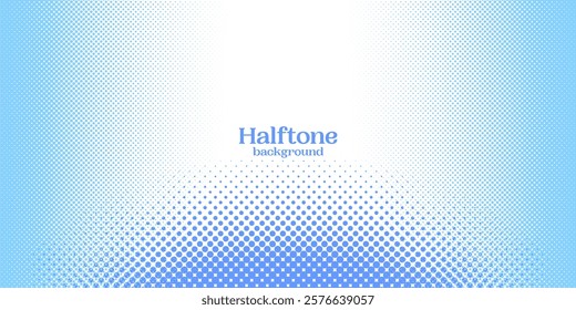 Vector Gradient Blue Color Halftone Background Staggered Dots Pattern. Background halftone dots Blue color. Vector Eps