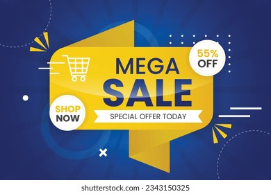 Vector gradient blue colored sale banner and Sale  banner discount promotion blue background concept