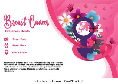 Vektor Gradient Breast Cancer Awareness Monat