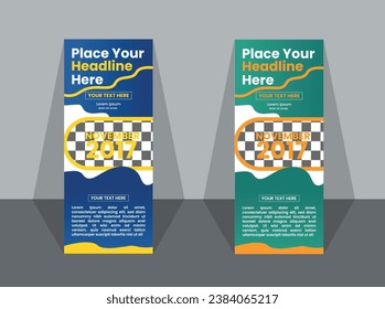 conjunto vertical de banner de resumen de negocio de gradiente vectorial.