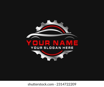 plantilla de logotipo de servicio de coche con gradiente vectorial 