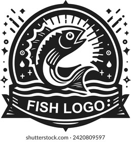 Vector gradient catfish logo design