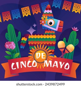 Vector gradient cinco de mayo celebration illustration