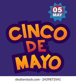 Vector gradient cinco de mayo typography design