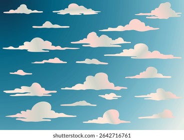 Nuvens de gradiente de vetor definem céu sonhador