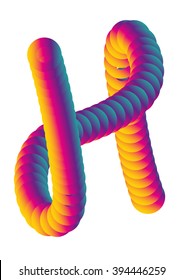 vector gradient color blended alphabet H letter
