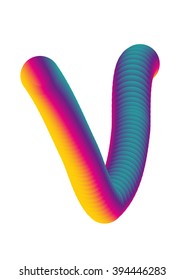 vector gradient color blended alphabet V letter