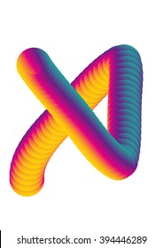 vector gradient color blended alphabet X letter