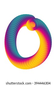 vector gradient color blended alphabet O letter