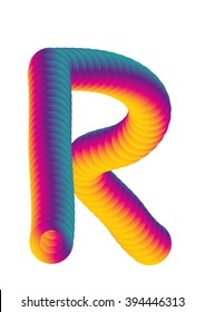 vector gradient color blended alphabet R letter
