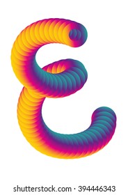 vector gradient color blended alphabet E letter
