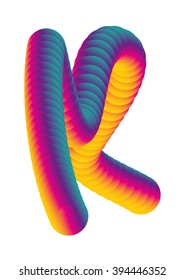 vector gradient color blended alphabet K letter