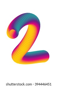 vector gradient color blended alphabet  2 number