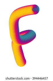 vector gradient color blended alphabet F letter