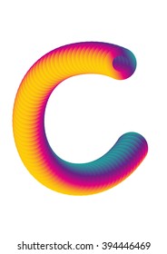 vector gradient color blended alphabet C letter