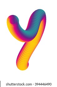 vector gradient color blended alphabet Y letter