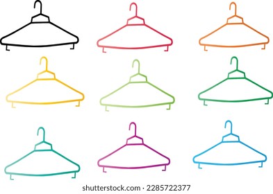 A vector of gradient colored clothes hangers