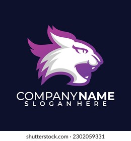 vector gradient colored panther logo template