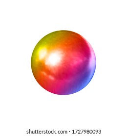 Vector gradient colorful 3D ball isolated on white background, decoration template, multicolored pearl, gradient color.