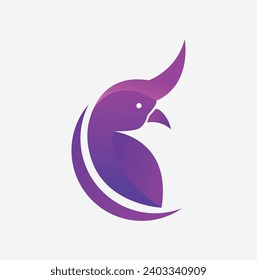 diseño de logotipo de pájaro colorido de gradiente vectorial