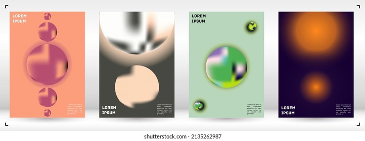 Vector Gradient Colorful Cover. Holographic Abstract Background Poster Design Template. Irrisdescent Gradient Mesh Flyer. Abstract Geometric Layout with Simple Shapes and Vibrant Colors. 