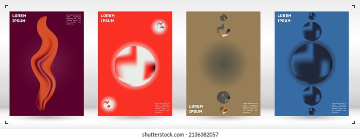 Vector Gradient Colorful Cover. Holographic Abstract Background Poster Design Template. Irrisdescent Gradient Mesh Flyer. Abstract Geometric Layout with Simple Shapes and Vibrant Colors. 