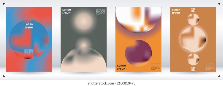 Vector Gradient Colorful Cover. Holographic Abstract Background Poster Design Template. Irrisdescent Gradient Mesh Flyer. Abstract Geometric Layout with Simple Shapes and Vibrant Colors. 