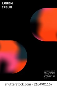 Vector Gradient Colorful Cover. Holographic Abstract Background Poster Design Template. Irrisdescent Gradient Mesh Flyer. Abstract Geometric Layout with Simple Shapes and Vibrant Colors. 