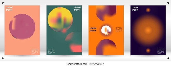 Vector Gradient Colorful Cover. Holographic Abstract Background Poster Design Template. Irrisdescent Gradient Mesh Flyer. Abstract Geometric Layout with Simple Shapes and Vibrant Colors. 